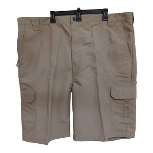 Wrangler Men's Cargo Shorts-Hiking Camping Fishing Size 48-100% Nylon Khaki Tan